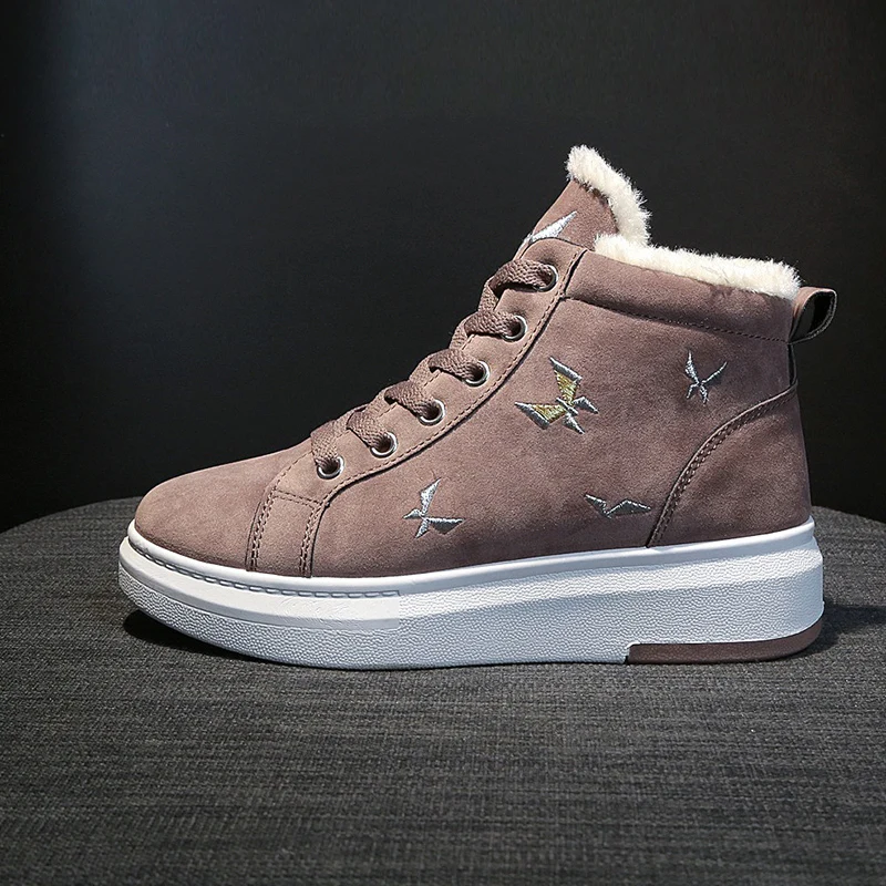 

2021 new winter plus velvet high-top women's wild fashion casual sports shoes student shoes