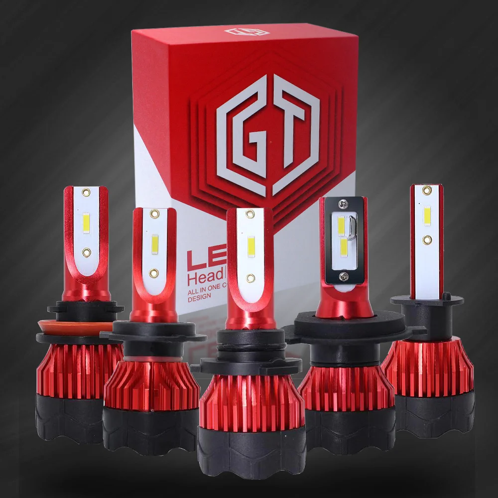 2Pcs H4 LED H7 Auto Car Headlight 9005 9006 H3 H13 H8 880 H27 9004 9007 H11 881 LED H1 K5 55W 6000LM 6000K Automobile Bulb
