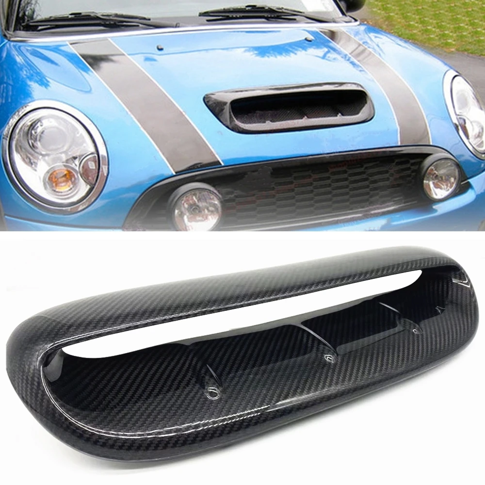 

Front Engine Air Vent Trim Cover For Mini Cooper S R53 R50 2002-2005 2-Door Carbon Fiber Car Upper Hood Bonnet Scoop Outlet Cap