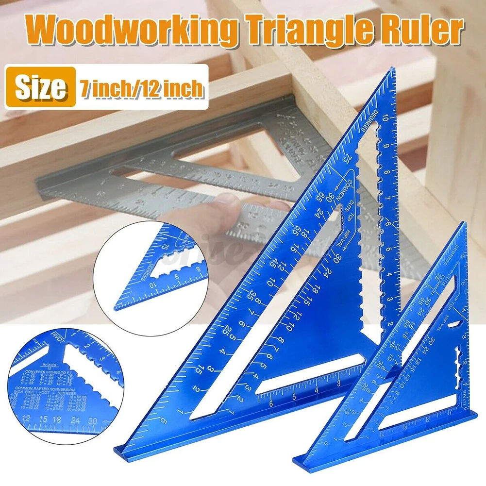 

Metric Aluminum Alloy 7/12 Inch Triangle Angle Ruler Measuring Woodworking Tool