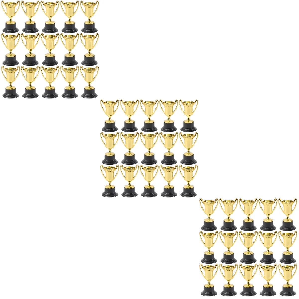 

90 pcs Golden Mini Award Trophy Plastic Reward Prizes Decor Trophies Toys