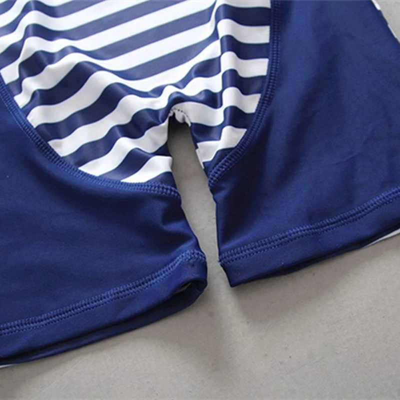 Купальный костюм для мальчиков в полоску с принтом якоря цельный купальный