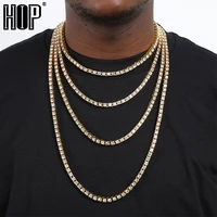 hip hop iced out 5mm mens necklaces 1 row rhinestone choker bling crystal tennis chain necklace for men jewelry