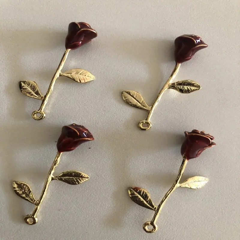 Экономичная качественная Прочная подвеска из розового золота 24 карата (роза)