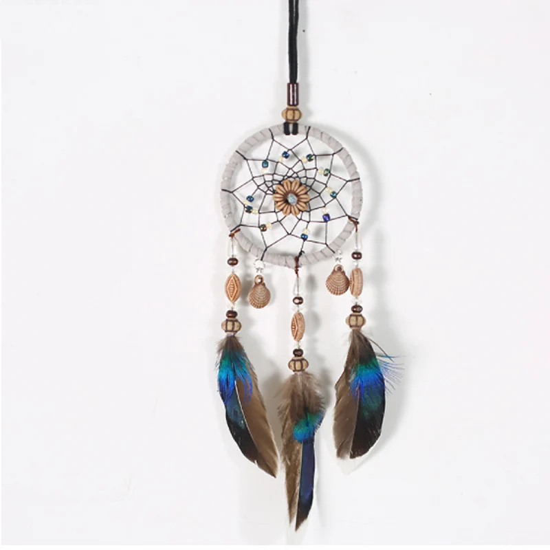 Handicraft Feather Decoration Dreamcatcher Car Pendant Home Decor Dream Catcher Wind Chimes Auto Rearview Mirror Hanging Ornamet | Дом и сад