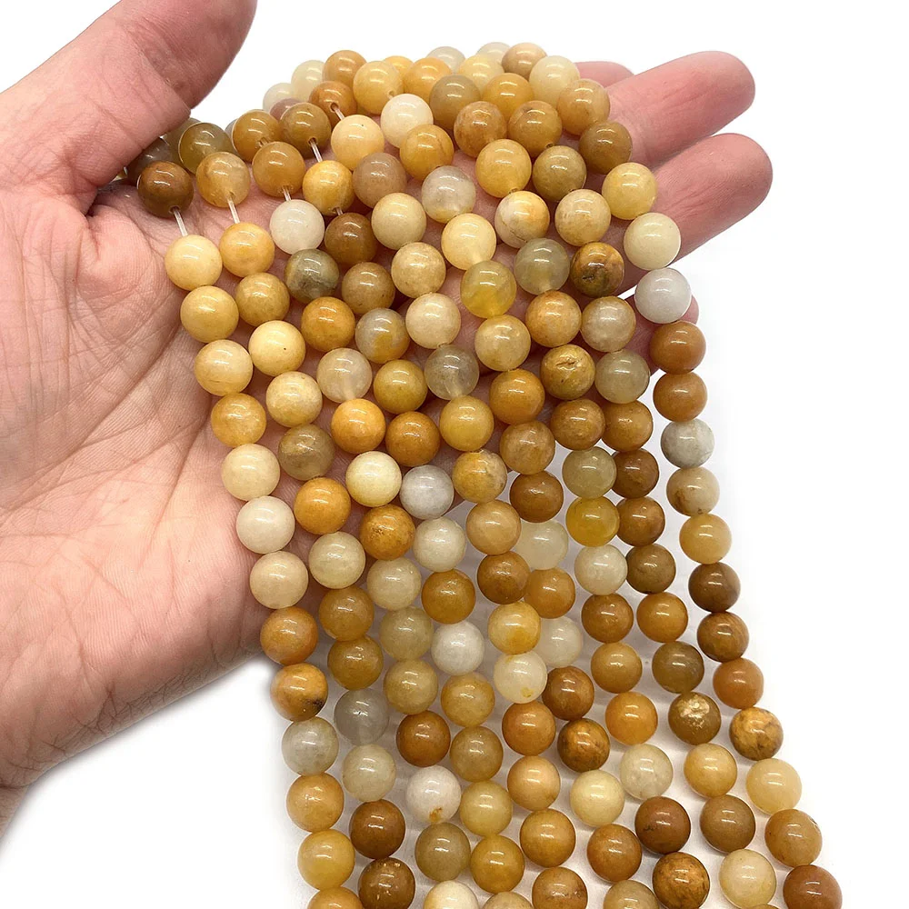 

Natural Stone Old Topaz Round Necklace Beads 6mm8mm10mm Charm for Jewelry Making DIY Bracelet Necklace Ring Accessories 38cm