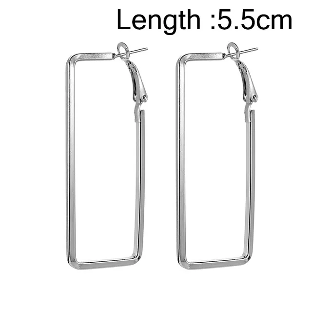 Silver 5.5cm Индивидуальные простые металлические треугольные геометрические серьги, винтажные серьги-кольца для женщин, модные ювелирные аксессуары, подарок - Окраска металла: Silver 5.5cm