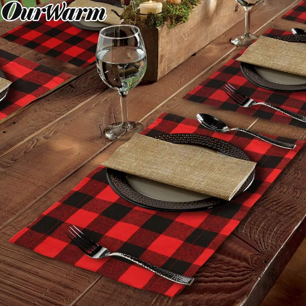 OurWarm 2 шт. новогодние и рождественские украшения стола 28*44 см двухсторонние