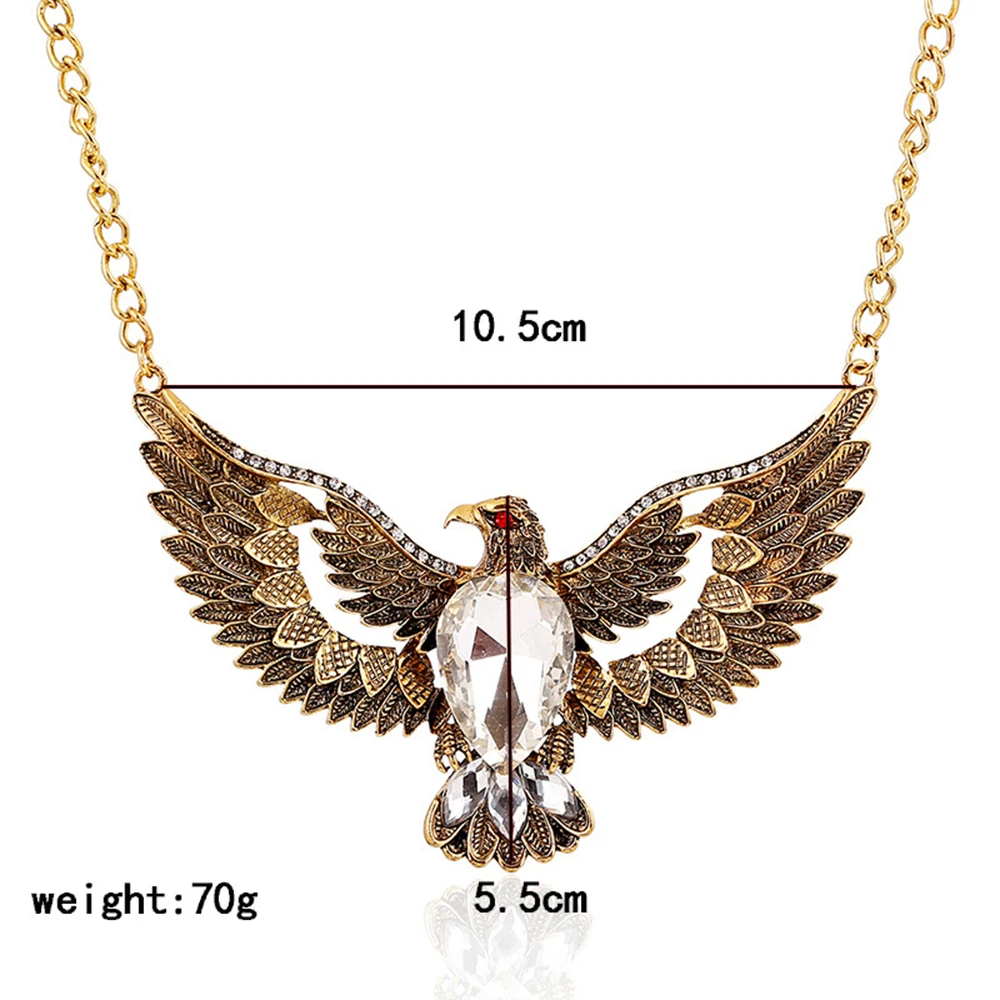 Летающее колье с подвеской в форме орла хип хоп модное винтажное вышитое орлом