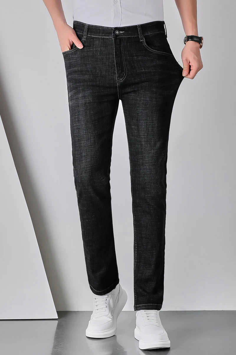

2021 new men's stretch regular-fit jeans business casual classic style fashion denim trousers men's straight jeans/ jeans men