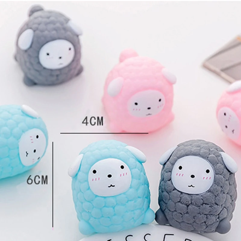 

6 Pcs Bath Water Toys Squeeze Sheep Funny Toys for Kids Squishes Kawaii Animals G99C