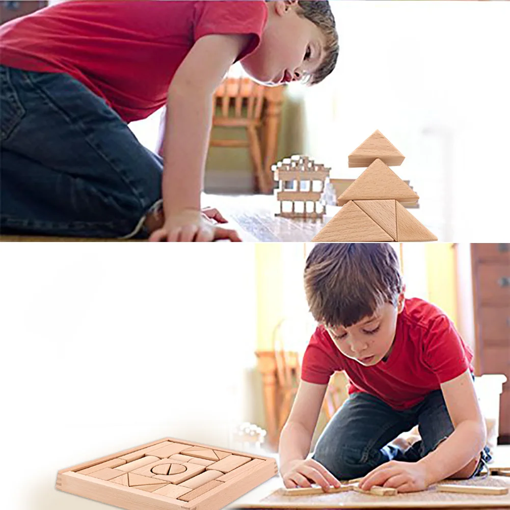 Деревянная детская деревянная буковая коробка 22 части бревна чтобы грызть на