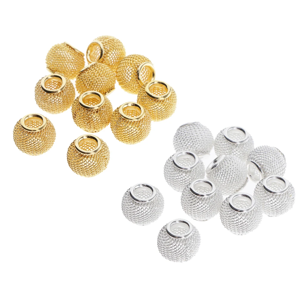 

10 Pieces Hollow Out Charms Beads with Large Hole Metal Beads