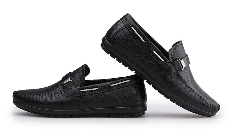 Мужские классические деловые туфли темно-синие повседневные из мягкой кожи с