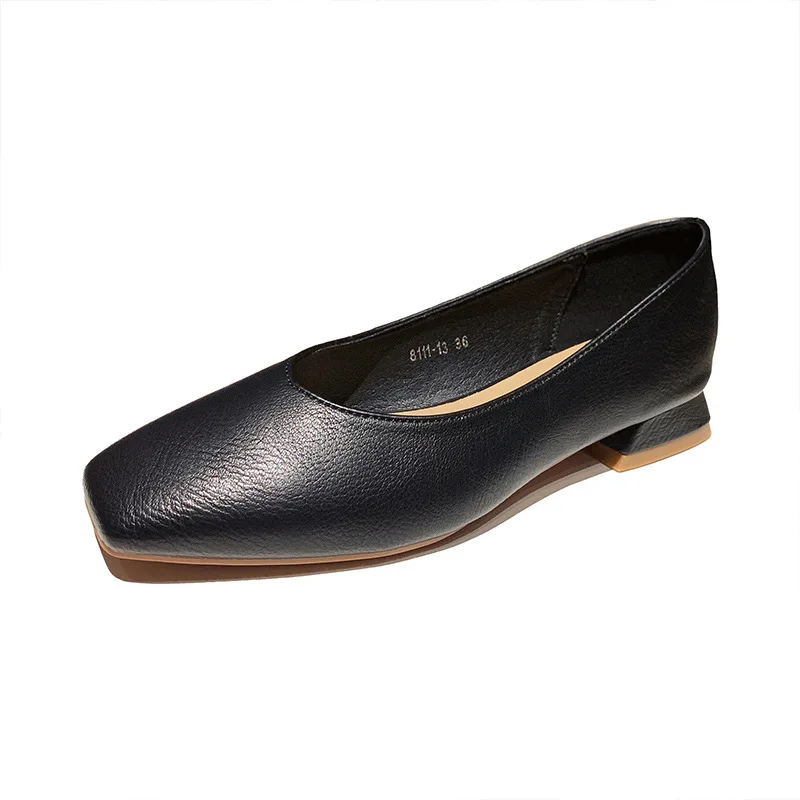 

2021 Fashion Flat Anti-skid Shoes Women Summer spring Skid-proof Square Toe Flat Korea Style Sandals Shoes Shallow Simple Shoe