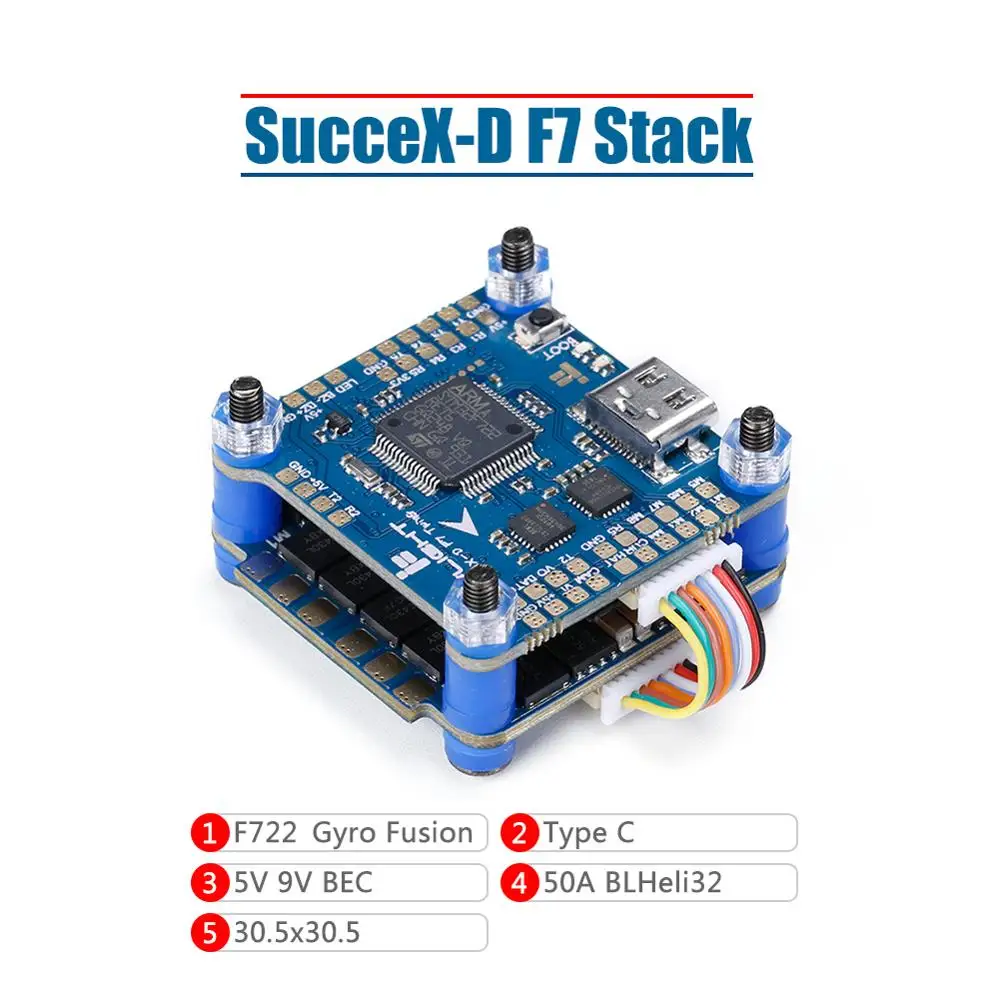 Полевая башня iFlight SucceX D F7 TwinG V2.2 с FC/SucceX 50A 2 6S BLHeli_32 4 в 1 ESC для FPV дрона|Детали и