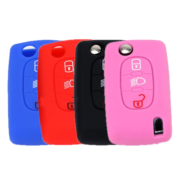 Силиконовый резиновый чехол для автомобильного ключа защитный Citroen C4 C2 C5 Picasso Xsara