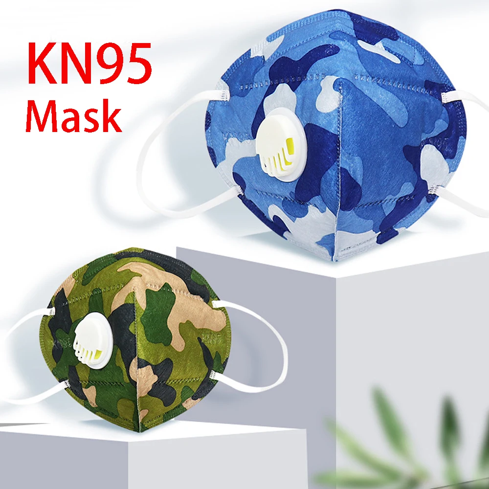 Man green camouflage valve protective face mouth mask facial cloth pollution filter ears kn95 kn95mask facemask respirator maske |