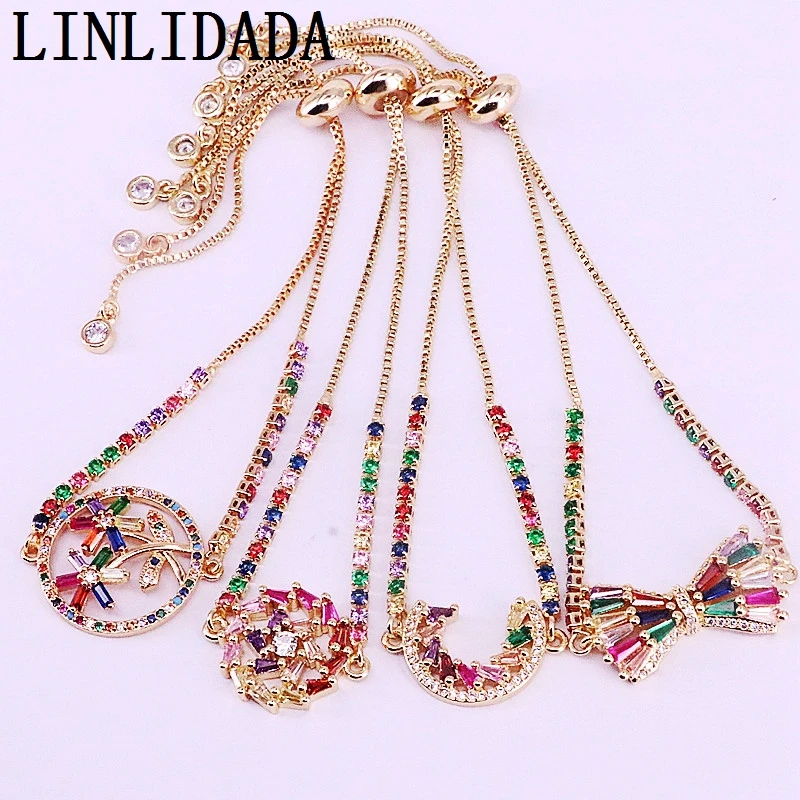 6 шт. позолоченный браслет с микро инкрустацией из фианита|Цепочки и браслеты| |