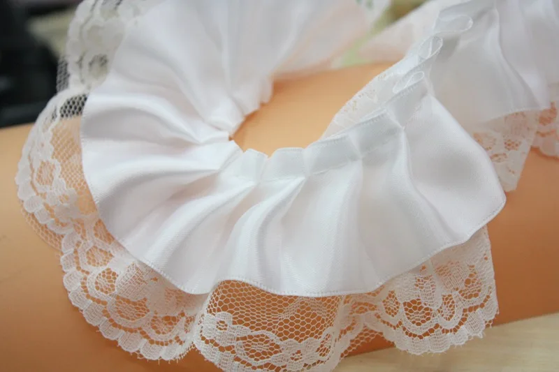 10 meter 6cm White Chiffon Ribbon Ruffle Laces Fabric Pleated Lace Trim Flower Collar Garment Skirt Wedding Accessory AP2167|ribbon ruffle|lace