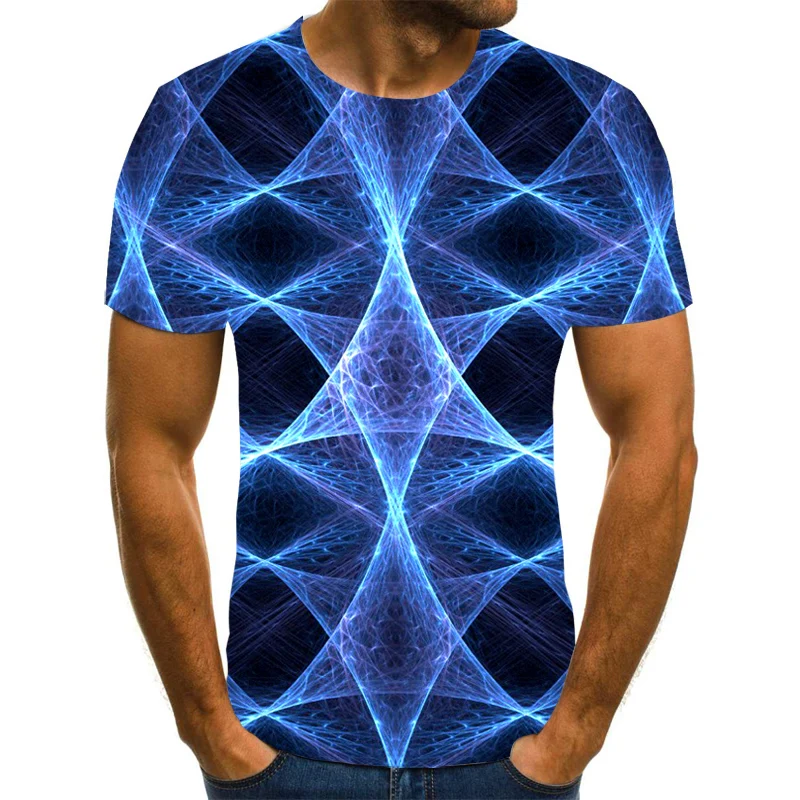 

Трехмерная Мужская футболка vortex, Повседневная футболка с круглым вырезом