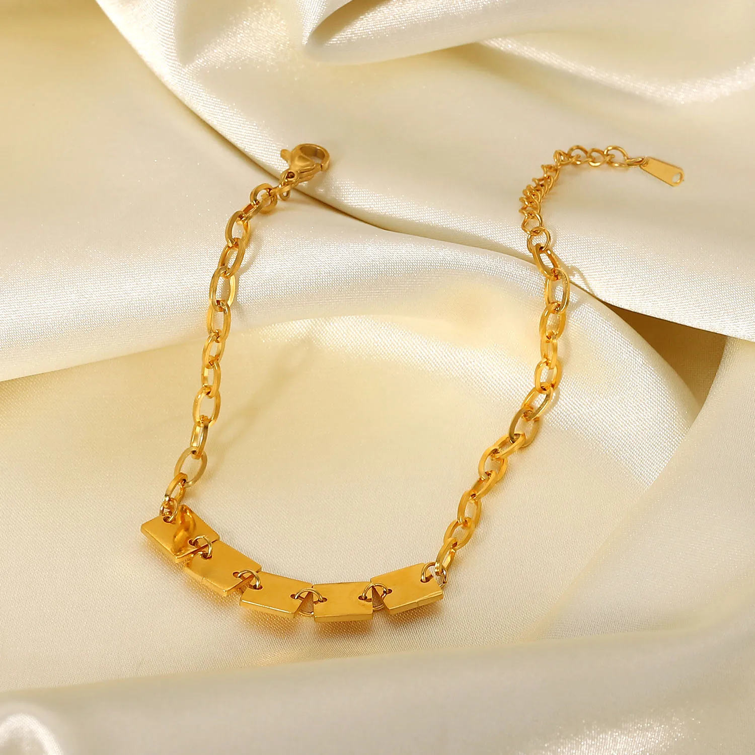 Браслет ручной работы из нержавеющей стали очаровательное позолоченное золото 18