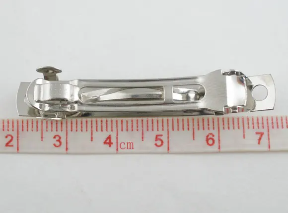 

30PCs Silver Color Hair Barrette Clips Findings 51x6mm