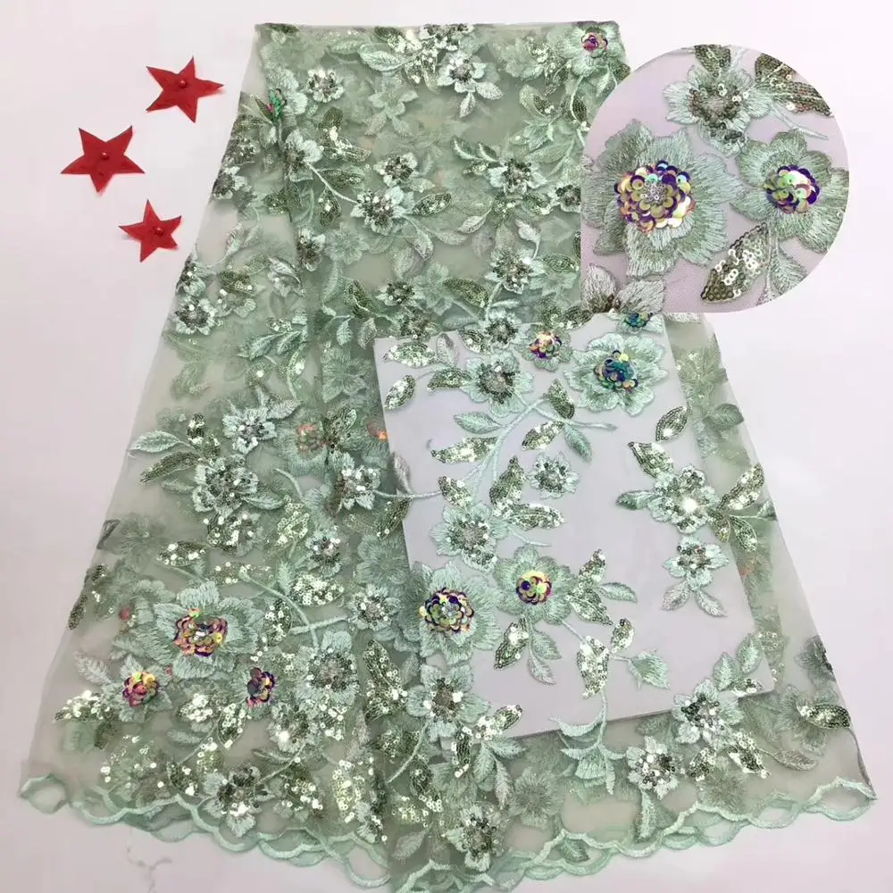 Кружевная ткань Madison бирюзового цвета африканская кружевная высокого качества 3d
