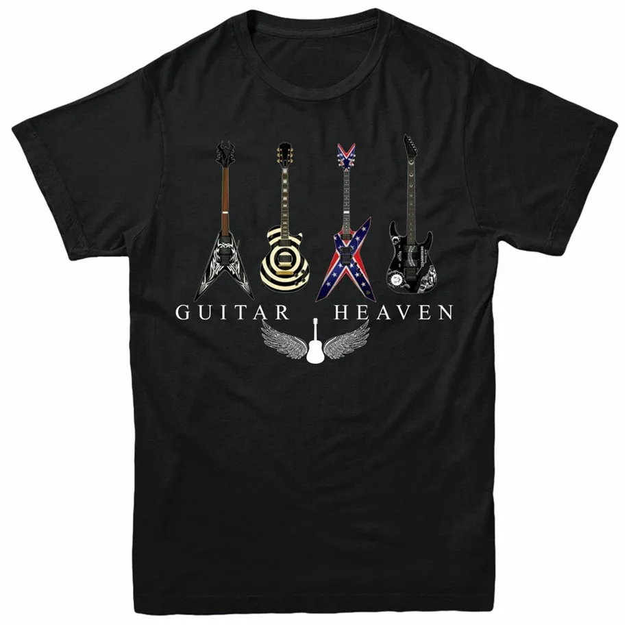 Футболка с изображением гитары небеса классическая рок музыка тяжелого металла