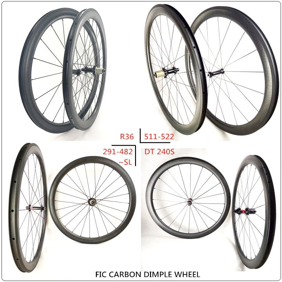 Углеродное колесо FIC 700c с затемненной поверхностью трубчатый клинчер дорожный
