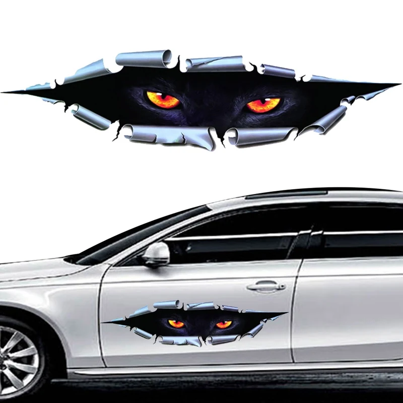 

Type Lifelike 3D Car Sticker Creative Modified Stickers Eyes Peeking Monster Waterproof Car Styling Sticker Decoration