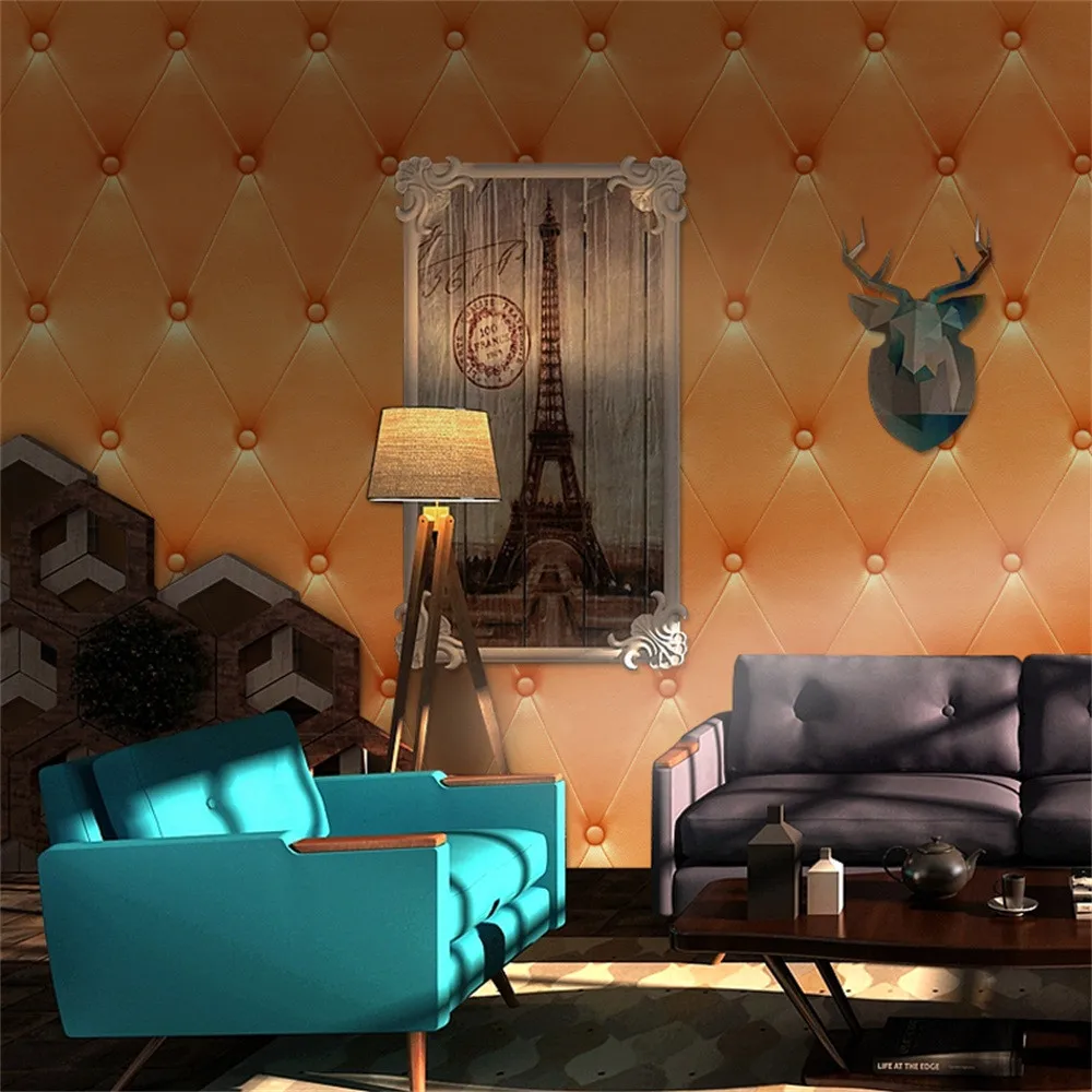 3D винтажная кожа текстурированные обои ПВХ реалистичный вид водонепроницаемый