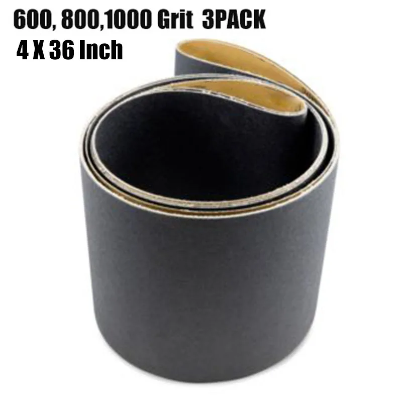 

3 Pcs/set 900*100mm Mix 600/800/1000 Grit Silicon Carbide Sanding Belts