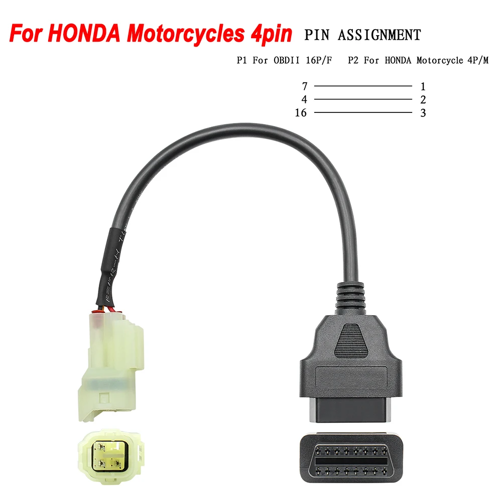 temperature gauge for car Motorcycle OBD2 Connector For Motobike For Harley 6pin For YAMAHA 3pin For HONDA 4Pin For Ducati/Suzuki Moto OBD Extension cable battery load testing