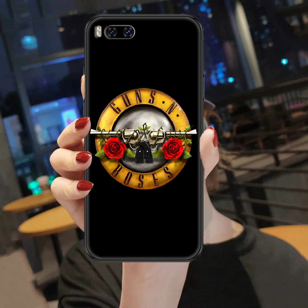 

Rock Guns N Roses Phone case For Xiaomi Mi Max Note 3 A2 A3 8 9 9T 10 Lite Pro Ultra black fashion cell cover tpu hoesjes 3D