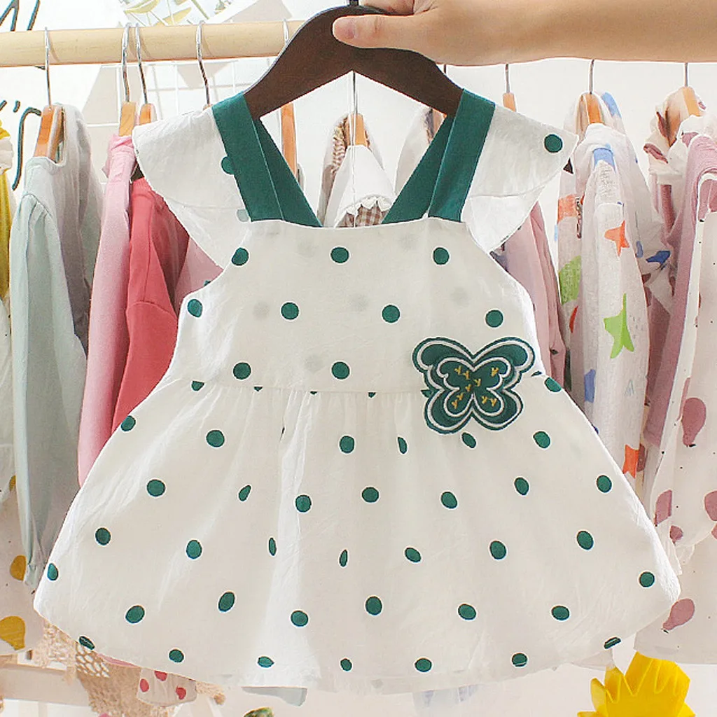 Платье Для маленьких девочек одежда с квадратным воротником и принтом летние