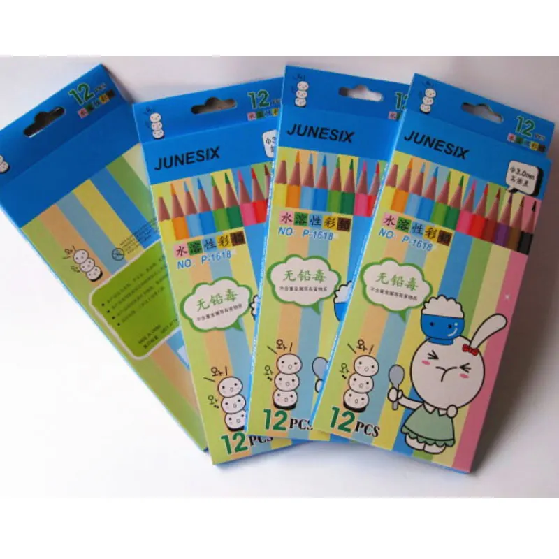 12 шт./компл. водорастворимый маркер карандаша Цветной карандаш перо Бумага