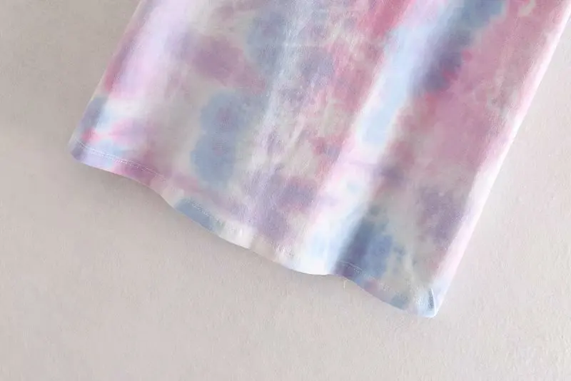 Женская футболка с градиентным принтом разноцветная повседневная трикотажная