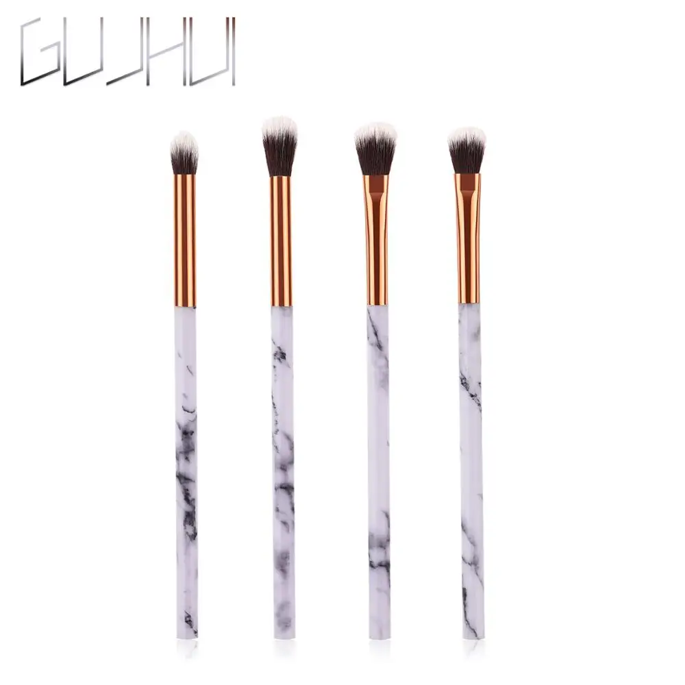 4pcs eye brushes GUJHUI 10/4/1 шт. Мрамор набор кистей для макияжа для пудра помада тени для век набор кисточек для макияжа или сумка для макияжа, U - Handle Color: 4pcs eye brushes
