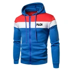 Новая фирменная Хлопковая мужская спортивная одежда Padi с принтом логотипа на заказ, мужская куртка с капюшоном на молнии и длинным рукавом, мужская одежда