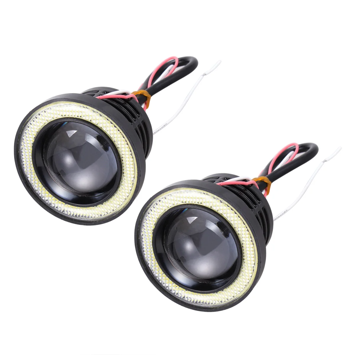 

2 PCS 2.5 inch 30W 12V Angel Eyes Halo Ring Lights COB Headlights Marker Bulbs for Car (White Light White Ring) q5