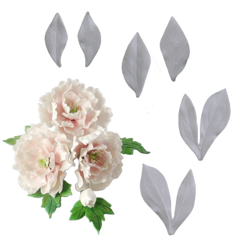 Пионовые листья искусственная силиконовая форма инструмент для украшения торта