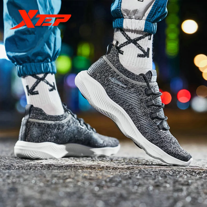 Xtep мужские кроссовки для бега Весна Новые легкие амортизирующие сетчатые модные