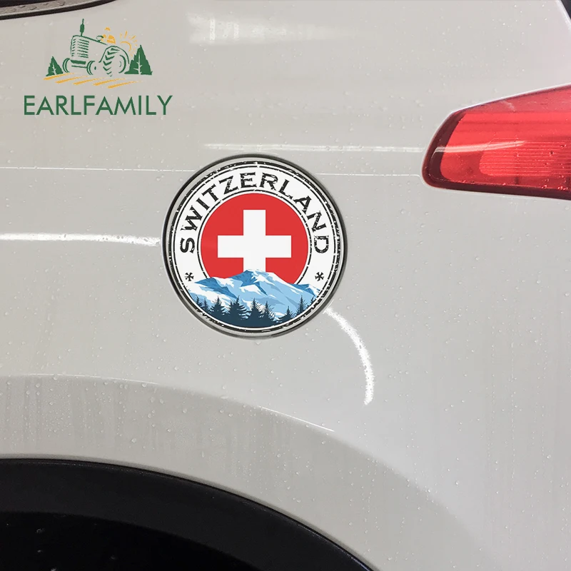 EARLFAMILY 13 см швейцарская тонкая наклейка виниловые автомобильные наклейки