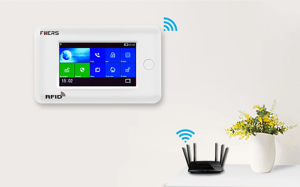 FUERS PG106 Безопасность Защита приложение управление Wi-Fi подключение голосовой мониторинг сенсорный экран системы сигнализации безопасности домашняя сигнализация комплект