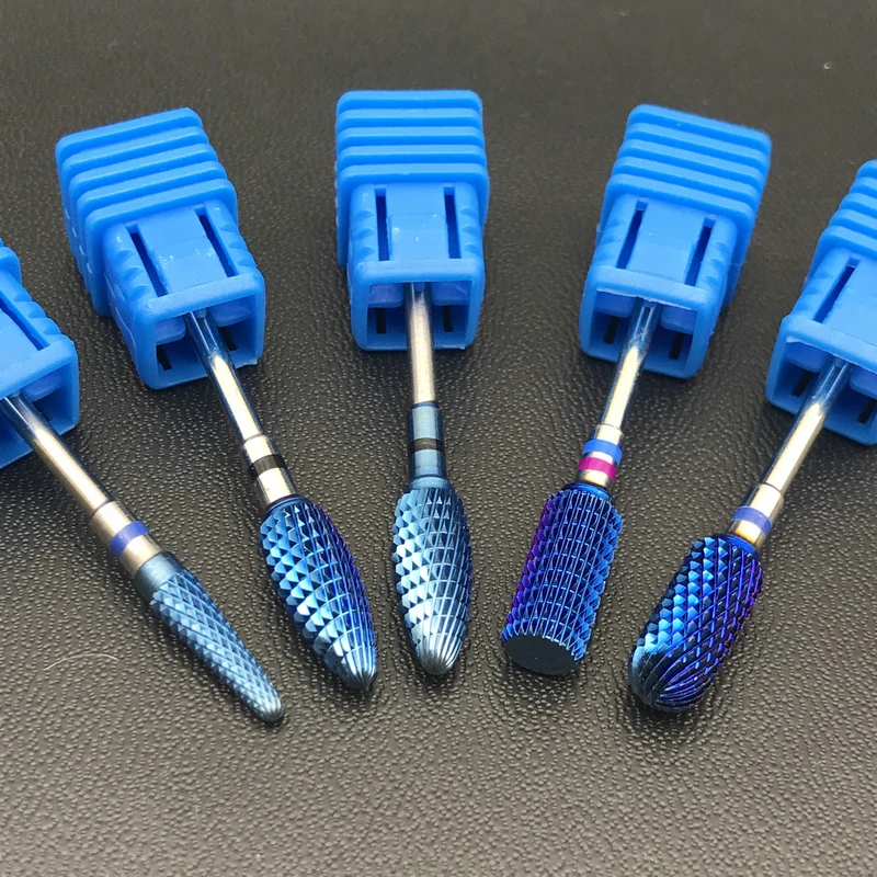 5 типов стоматологических вольфрамовых синих радужных карбидных фрез для ногтей