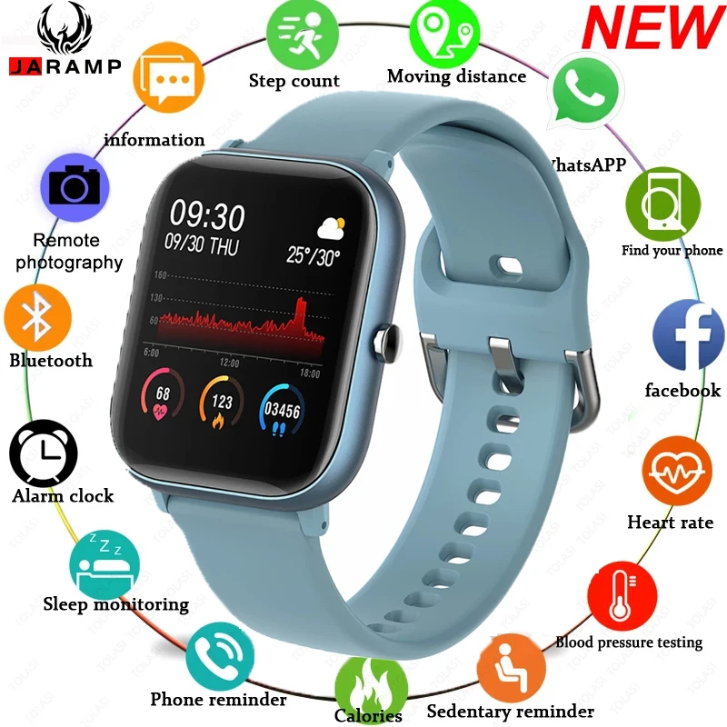 

JARAMP 2021 New Smart Watch Men Women Multi-Sport Mode full touch Sport SmartWatch Men Heart Rate monitor for iOS Android phone