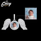 Ожерелье и подвеска GUCY с крыльями из снгеля, теннисная цепь 4 мм, кубический циркон, ювелирное изделие в стиле хип-хоп, на заказ