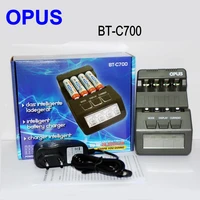 original opus bt c700 nicd nimh lcd digital intelligent aaa 16340 rcr123 14500 aa 4 slots battery charger eu us adapter vs opus