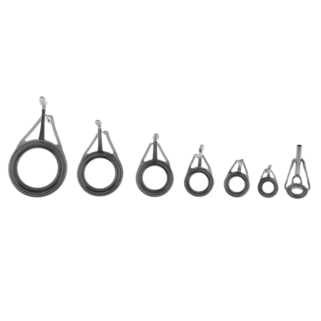 7pcs Double Leg Guides Fishing Rod Eye Ring Free DIY Building Pole Repair Kit | Спорт и развлечения